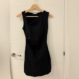 Zara Black Asymmetrical Mini Dress